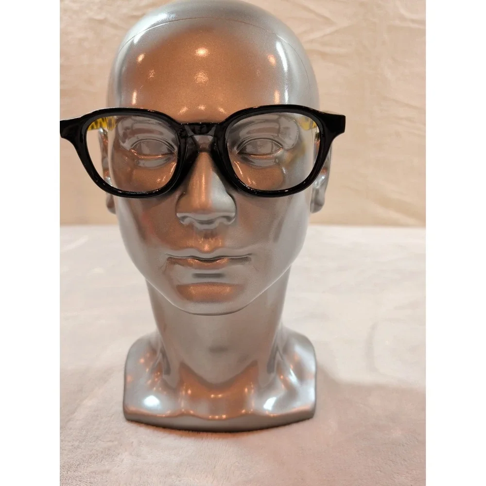 Black‎ and Leopard Tortoiseshell Round Eyeglass Frames PD 62mm (FRAMES ONLY)